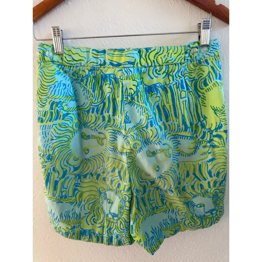 Lilly Pulitzer Inc Vintage 1960s MEN'S DIVISION Lion Cotton Shorts S White Label